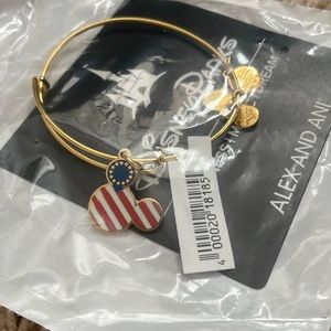 Disney’s Park Alex & Ani Patriotic Mickey American Flag - Gold Bangle